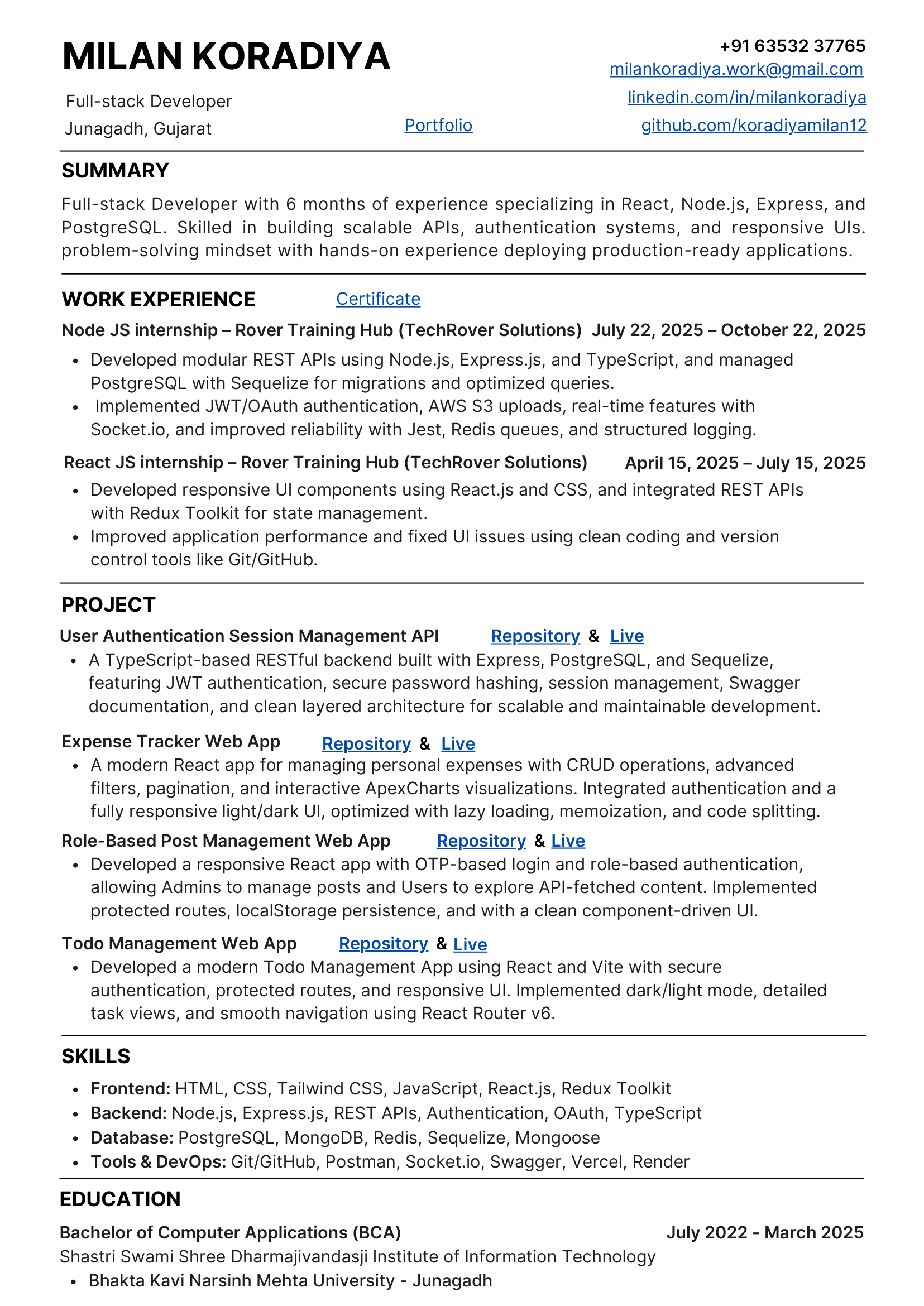 Resume preview